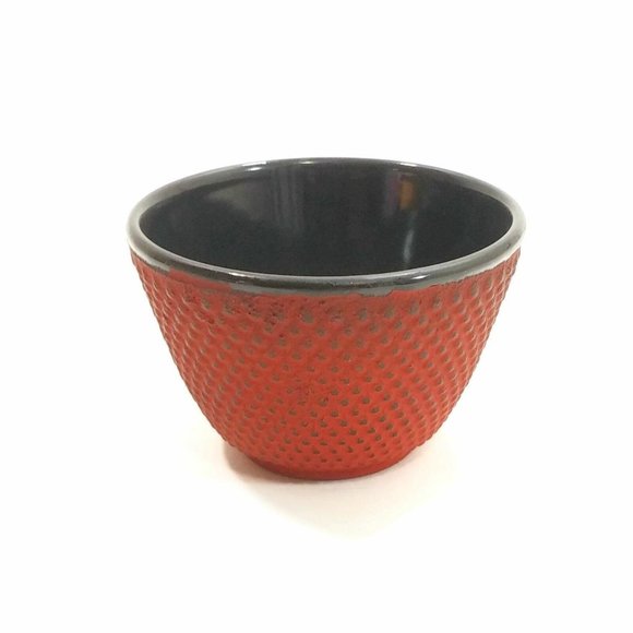 Japanese Cast Iron Tea Cups Mugs Pair 2pcs Red Teacup Cup Set of 2 Home Décor - Picture 2 of 10